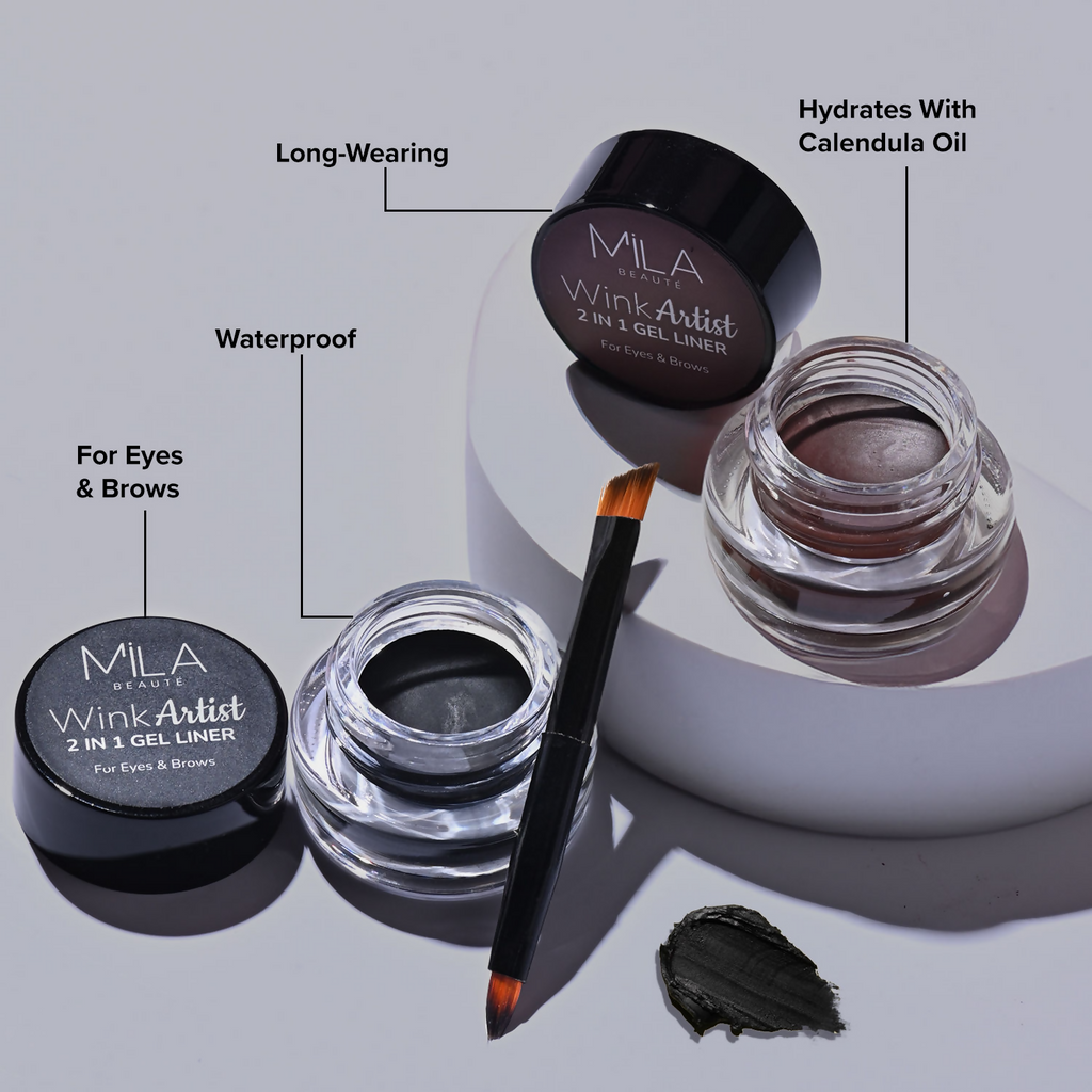 Mila Beaute Wink Artist 36Hr Smudge Proof & Waterproof Gel Eyeliner - Brown | Grocsy