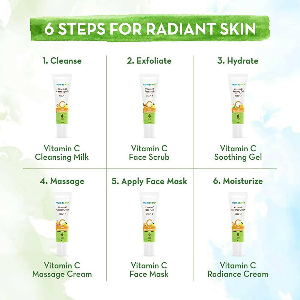 Mamaearth Facial Kit with Vitamin C & Turmeric for Skin Illumination | Grocsy