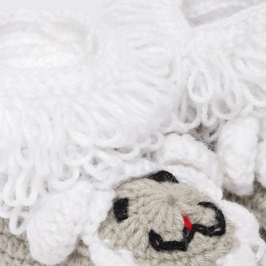 Chutput Kids Woollen Hand Knitted Animal Detailed Booties - Grey | Grocsy