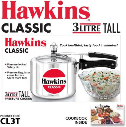 Hawkins Classic 3 L Tall Pressure Cooker (CL3T) | Grocsy