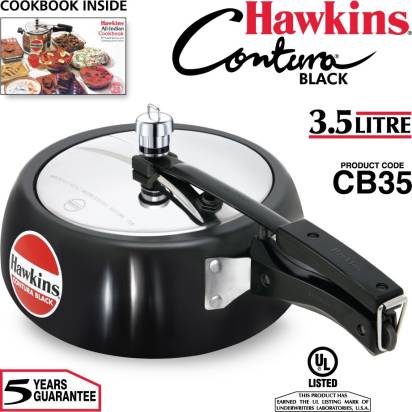 Hawkins Contura Black 3.5 L Pressure Cooker (CB35) | Grocsy