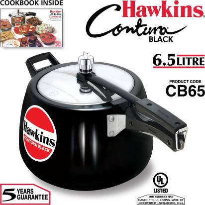 Hawkins Contura Black 6.5 L Pressure Cooker (CB65) | Grocsy