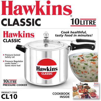 Hawkins Classic 10 L Pressure Cooker (CL10) | Grocsy