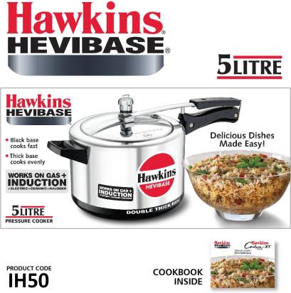 Hawkins Hevibase 5 L Induction Bottom Pressure Cooker (IH50) | Grocsy
