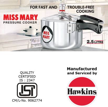 Hawkins Miss Mary 2.5 L Pressure Cooker (Aluminium) | Grocsy