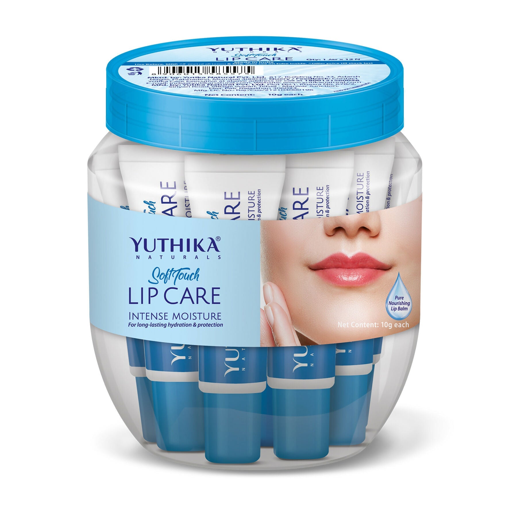 Yuthika Naturals Soft Touch Lip Balm, (Pack of 12) with Jar | Grocsy
