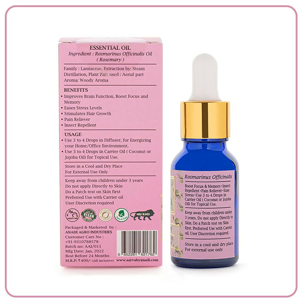 Sarva by Anadi Rosemary Pure Essential Oil | Grocsy