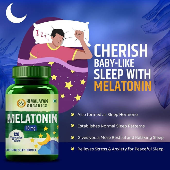 Himalayan Organics Melatonin 10 mg Vegetarian Tablets | Grocsy