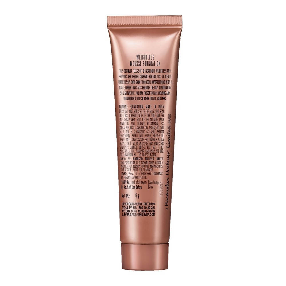 Lakme 9 to 5 Weightless Mousse Foundation - Rose Ivory | Grocsy