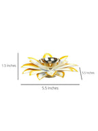CraftVatika Gold-Toned Lotus Shaped Diya For Pooja | Grocsy