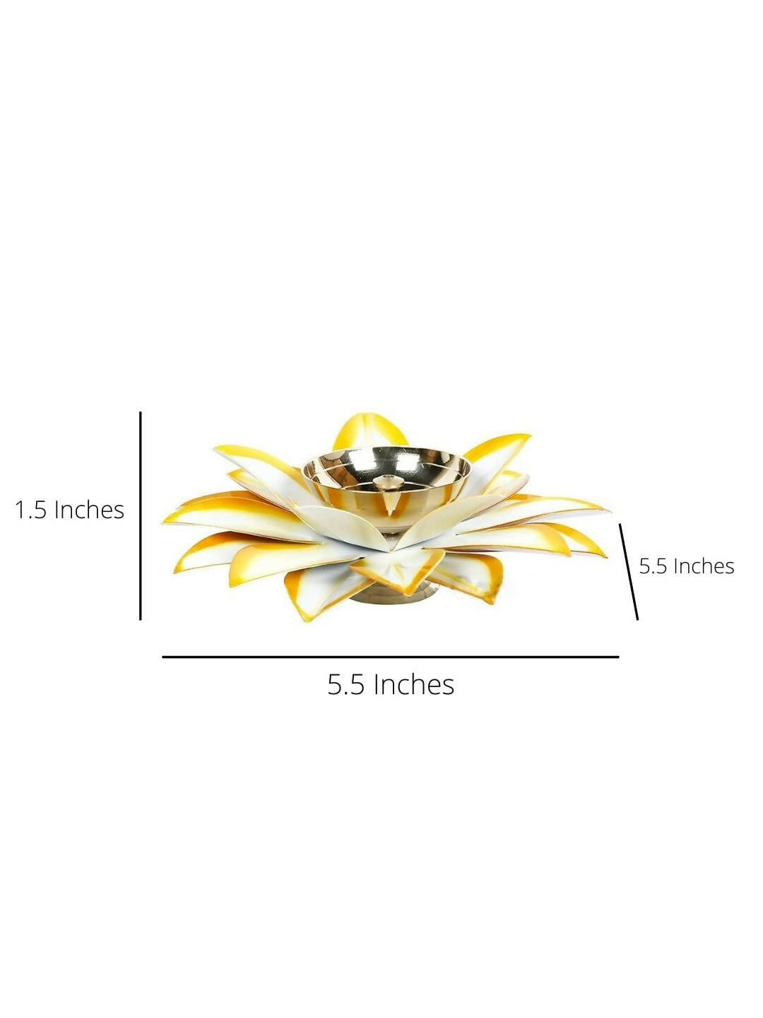 CraftVatika Gold-Toned Lotus Shaped Diya For Pooja | Grocsy