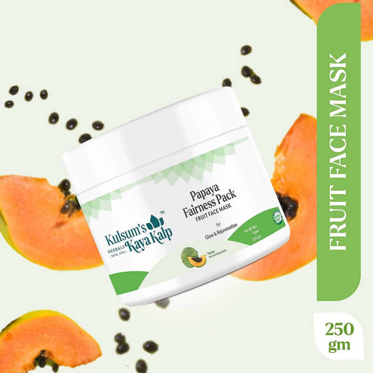 Kulsum's Kaya Kalp Papaya Fairness Pack For Glow & Rejuvenation | Grocsy