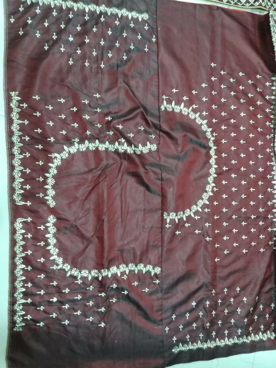 Jyoti Fashion Gorgeous Maroon Taffeta Satin Silk Sequins with Zari Thread & Coding Dori Embroidery Lehenga Choli with Dupatta | Grocsy