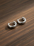 NVR Men's Silver Plated Hoop Earrings | Grocsy