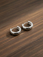 NVR Men's Silver Plated Hoop Earrings | Grocsy