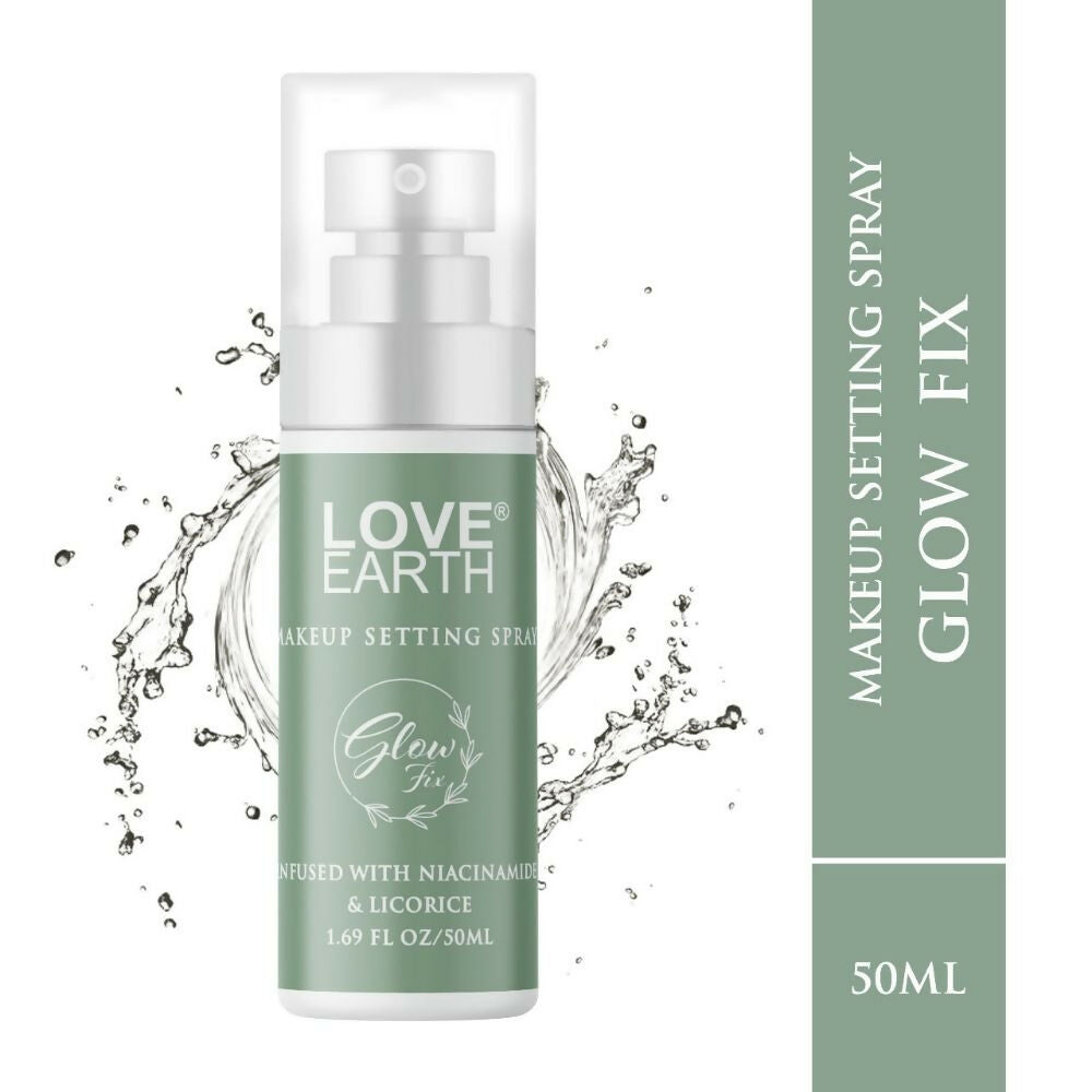 Love Earth Makeup Setting Spray Glow Fix, Infused With Niacinamide & Licorice | Grocsy