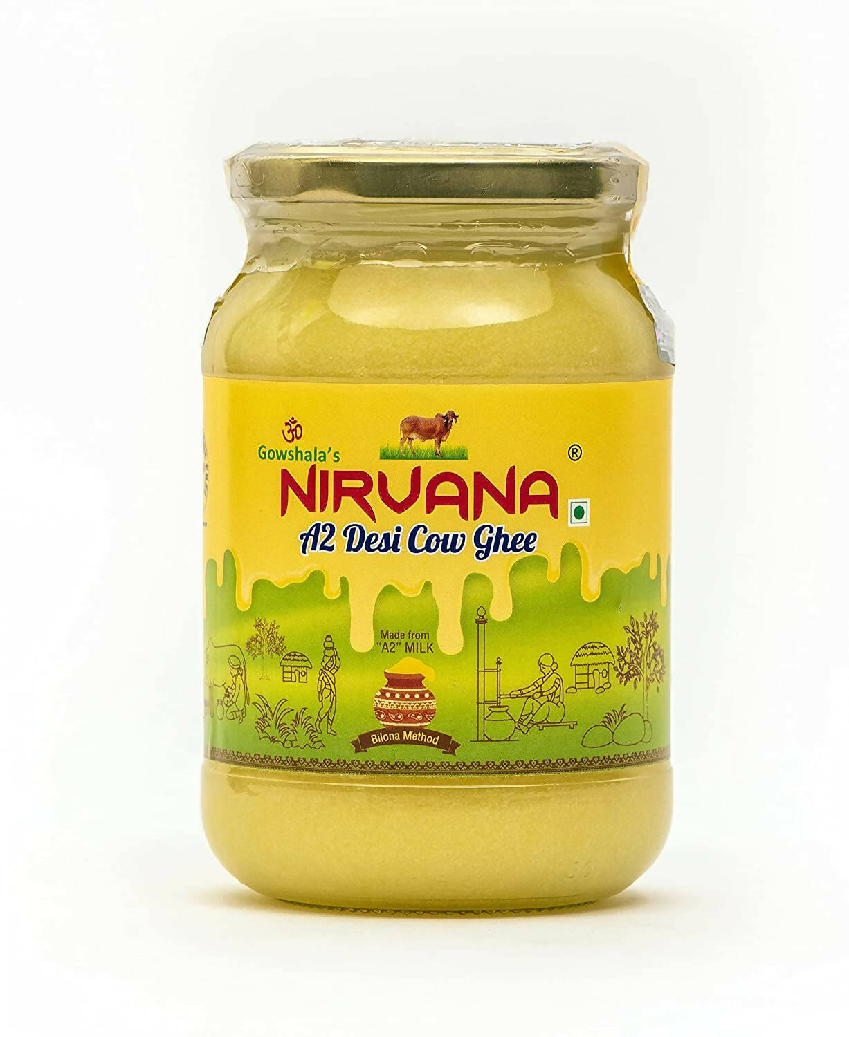 Gowshala's Nirvana A2 Desi Cow Ghee | Made From A2 Desi Cow's Milk | Premium Desi Ghee | Grocsy