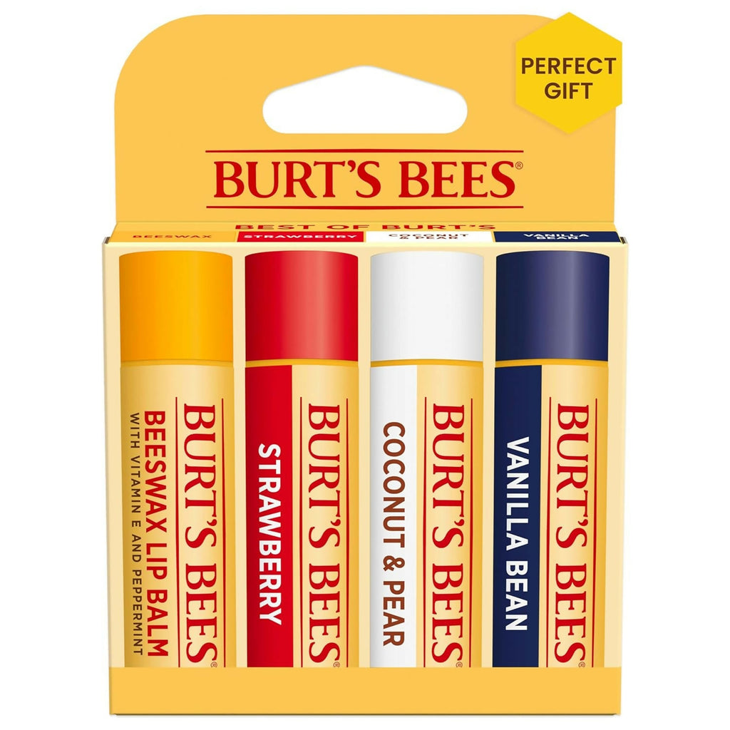 Burt's Bees Natural Moisturizing Lip Balms (Original Beeswax, Strawberry, Coconut & Pear, Vanilla Bean) | Grocsy