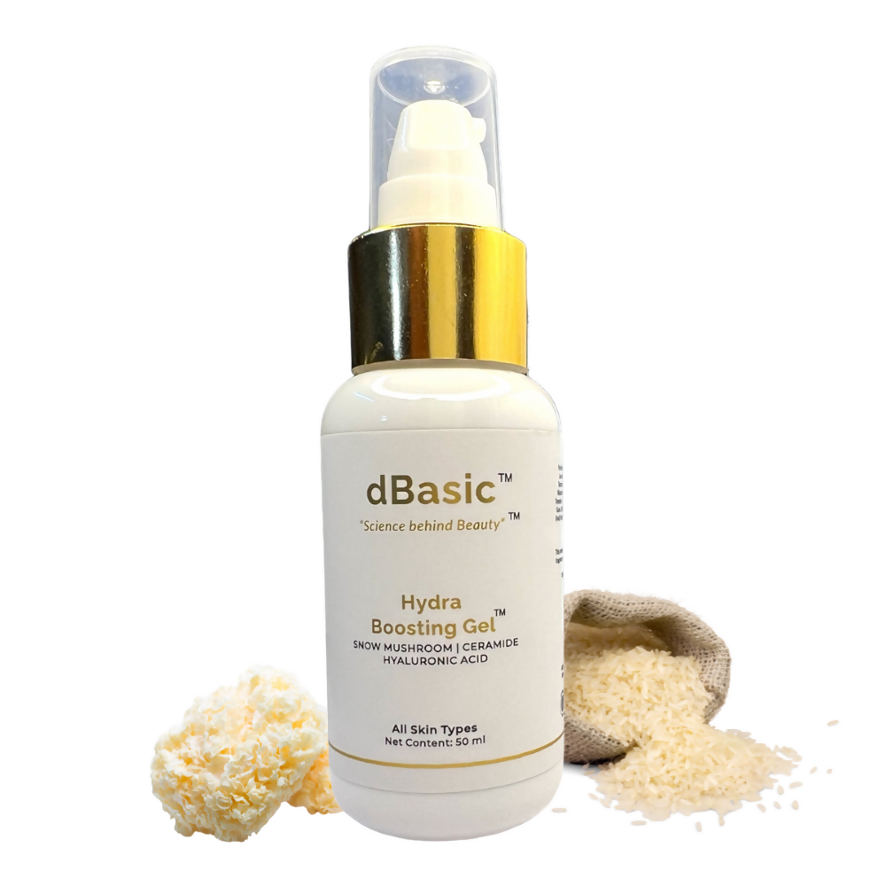dBasic Hydra Boosting Gel, Lightweight Moisturizer with Snow Mushroom, Rice Water, Ceramides | Grocsy