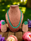 Inhanns Noor-E-Jalwa – Handmade Crystal Bead Necklace -Adjustable - Sea Green | Grocsy