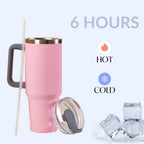 Nestasia Tumbler with Handle Straw & Lid - 1.2L (Pink) | Grocsy