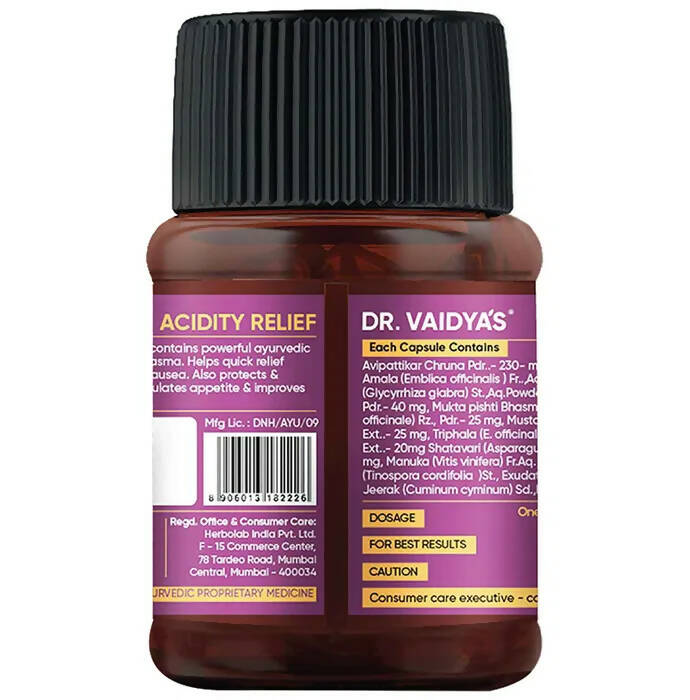 Dr. Vaidya's Acidity Relief Capsules | Grocsy