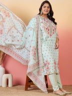 Sztori Women Floral Printed Regular Kurta with Trousers & With Dupatta | Grocsy