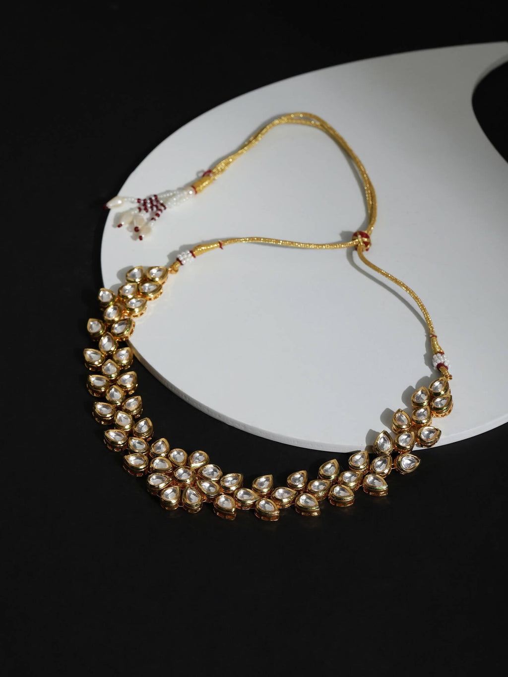 White Brass Gold-Polished Necklace - Ruby Raang | Grocsy