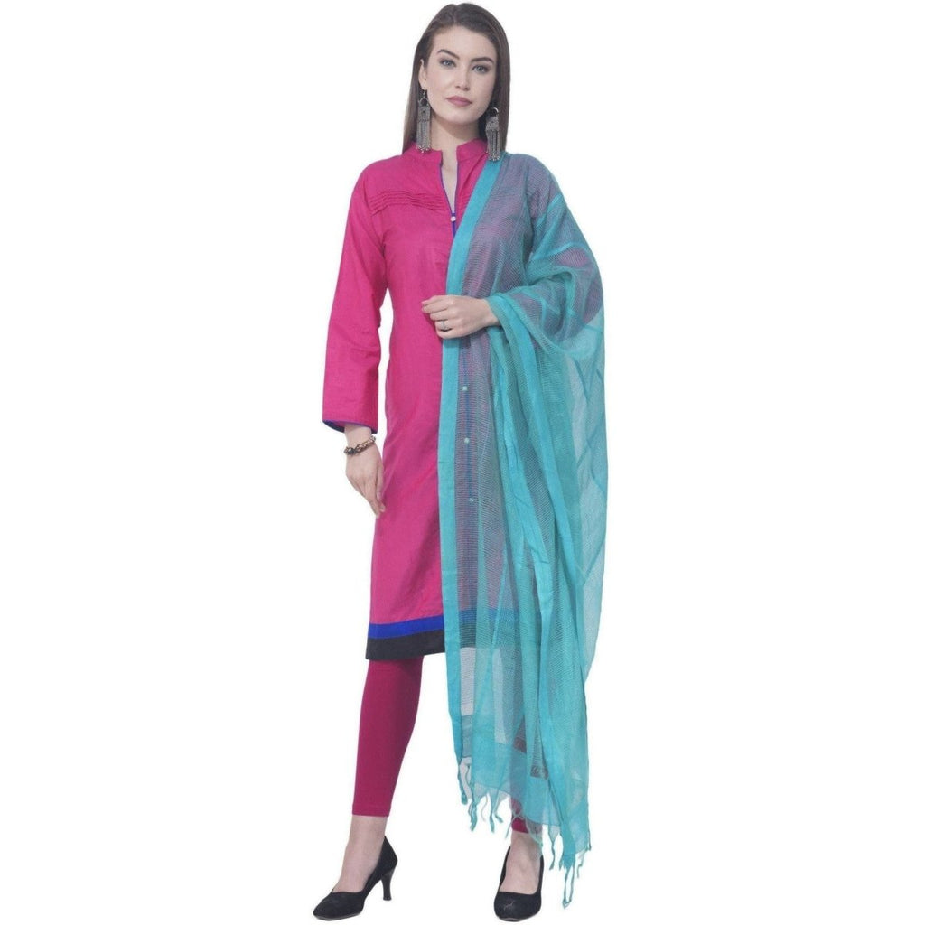 A R Silk Firozi Color Regular Dupatta Cota Cotton Dupattas and Chunnis | Grocsy