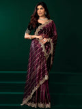 Joban Fashion Purple Net Party Wear Sarees | Grocsy