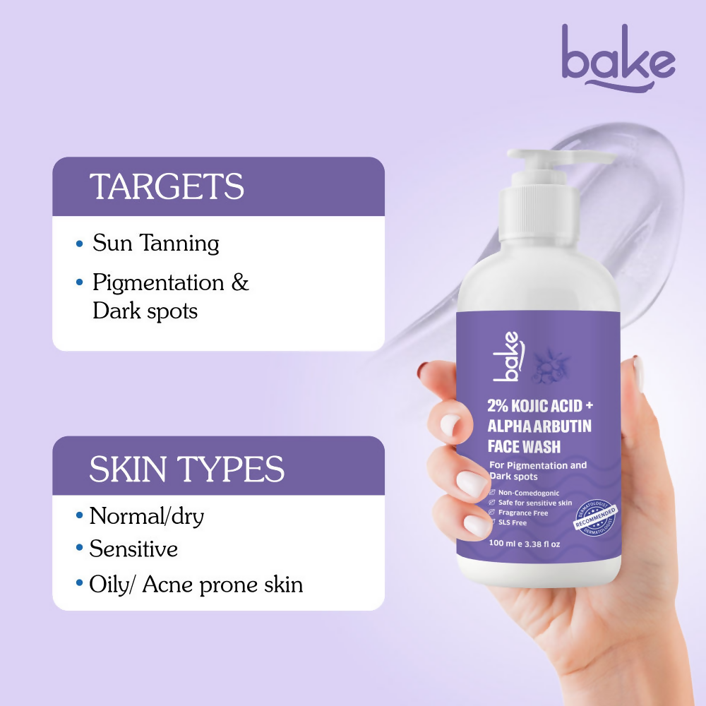 Bake 2% Kojic Acid Face Wash With Alpha Arbutin | Grocsy