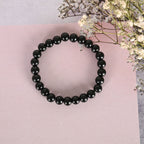 NVR Men & Women Black Marbel Crystal Elasticated Bracelet | Grocsy