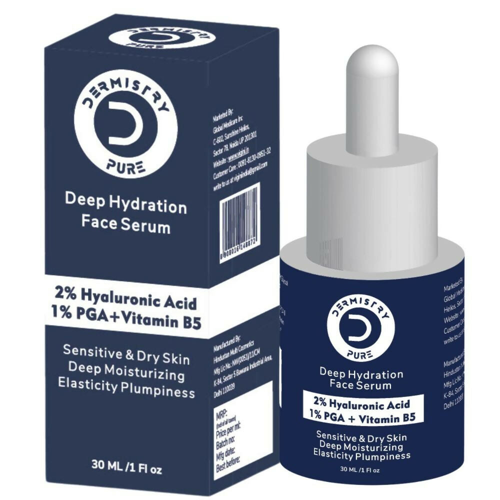 Dermistry Pure 2% Hyaluronic Acid 5% PGA Vit B5 Moisturiser Face Serum For Sensitive & Dry Skin | Grocsy