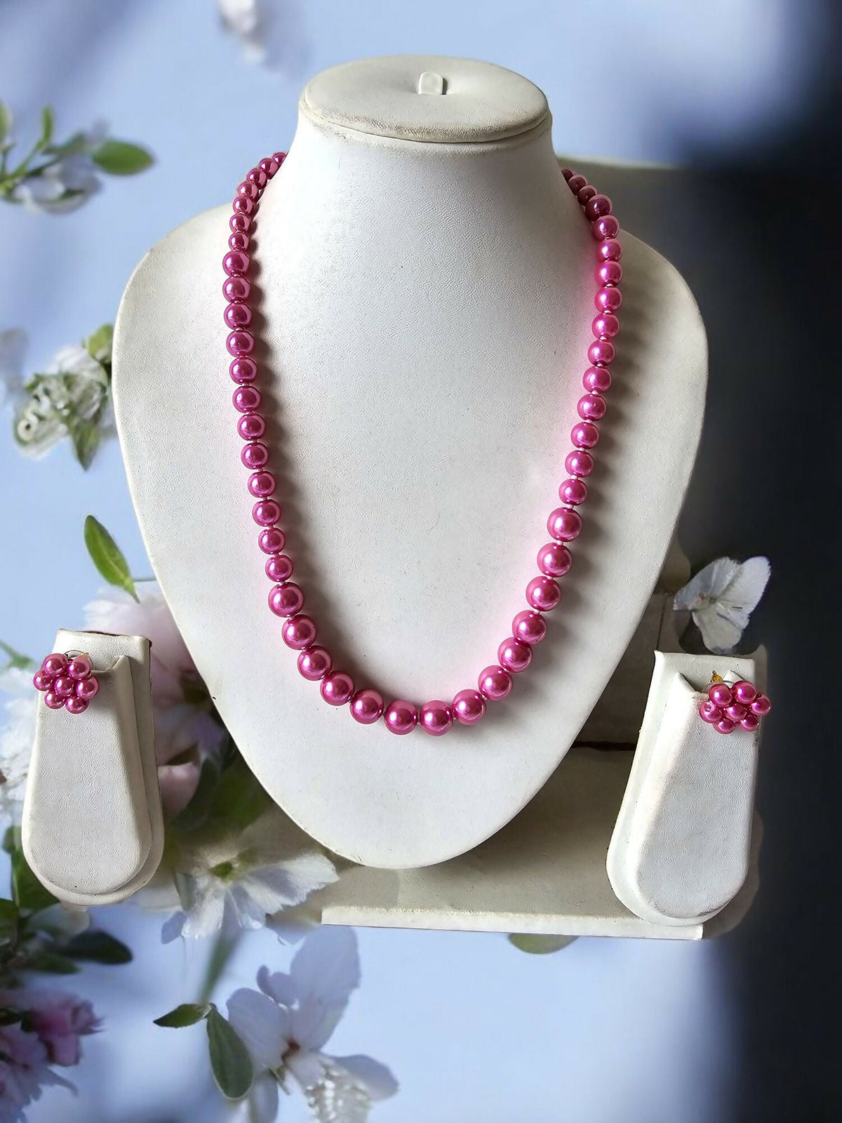 Inhanns Spectrum Everyday Pearl Sets - Single Strand - Hotpink | Grocsy