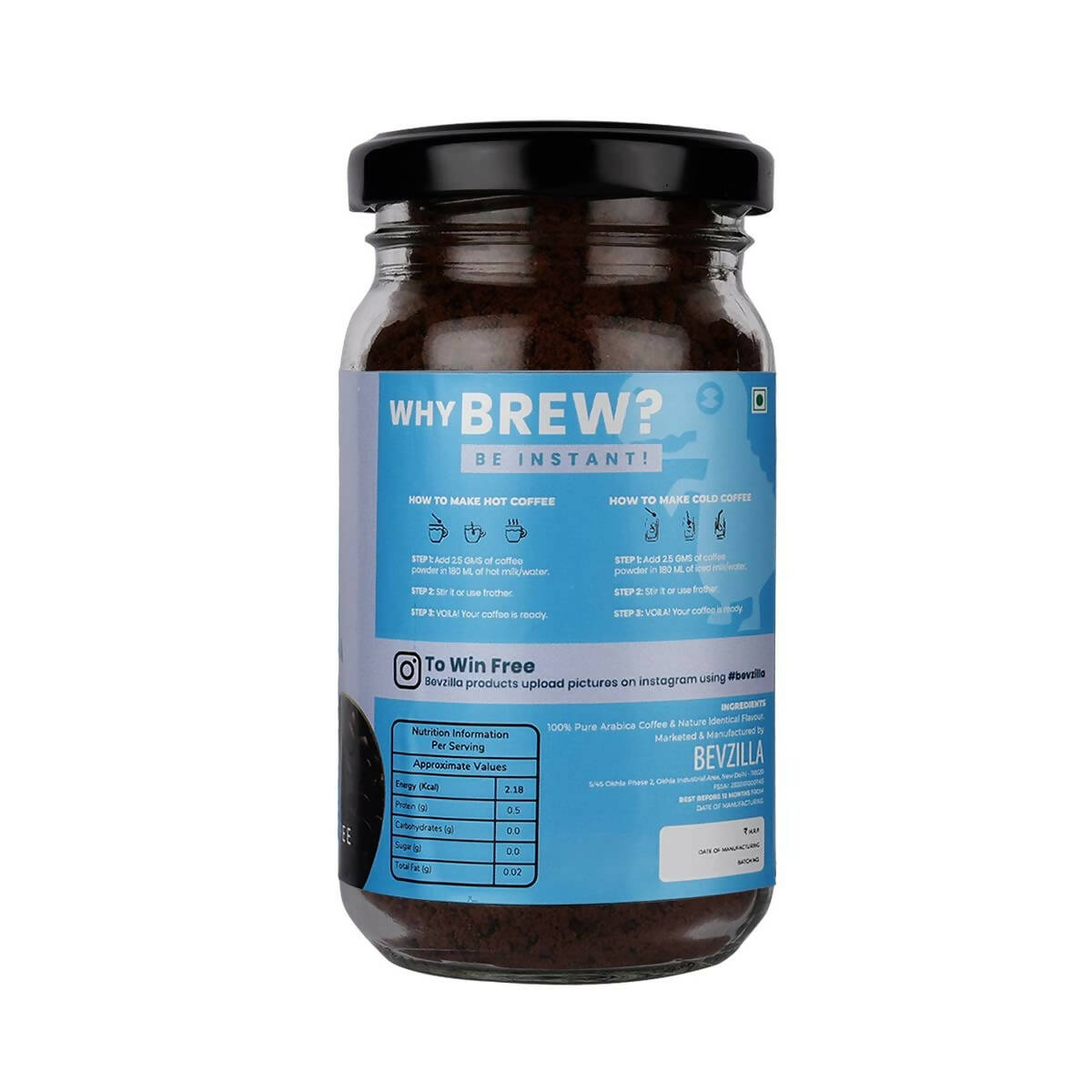 Bevzilla Instant Coffee Powder (French Vanilla Flavour) | Grocsy