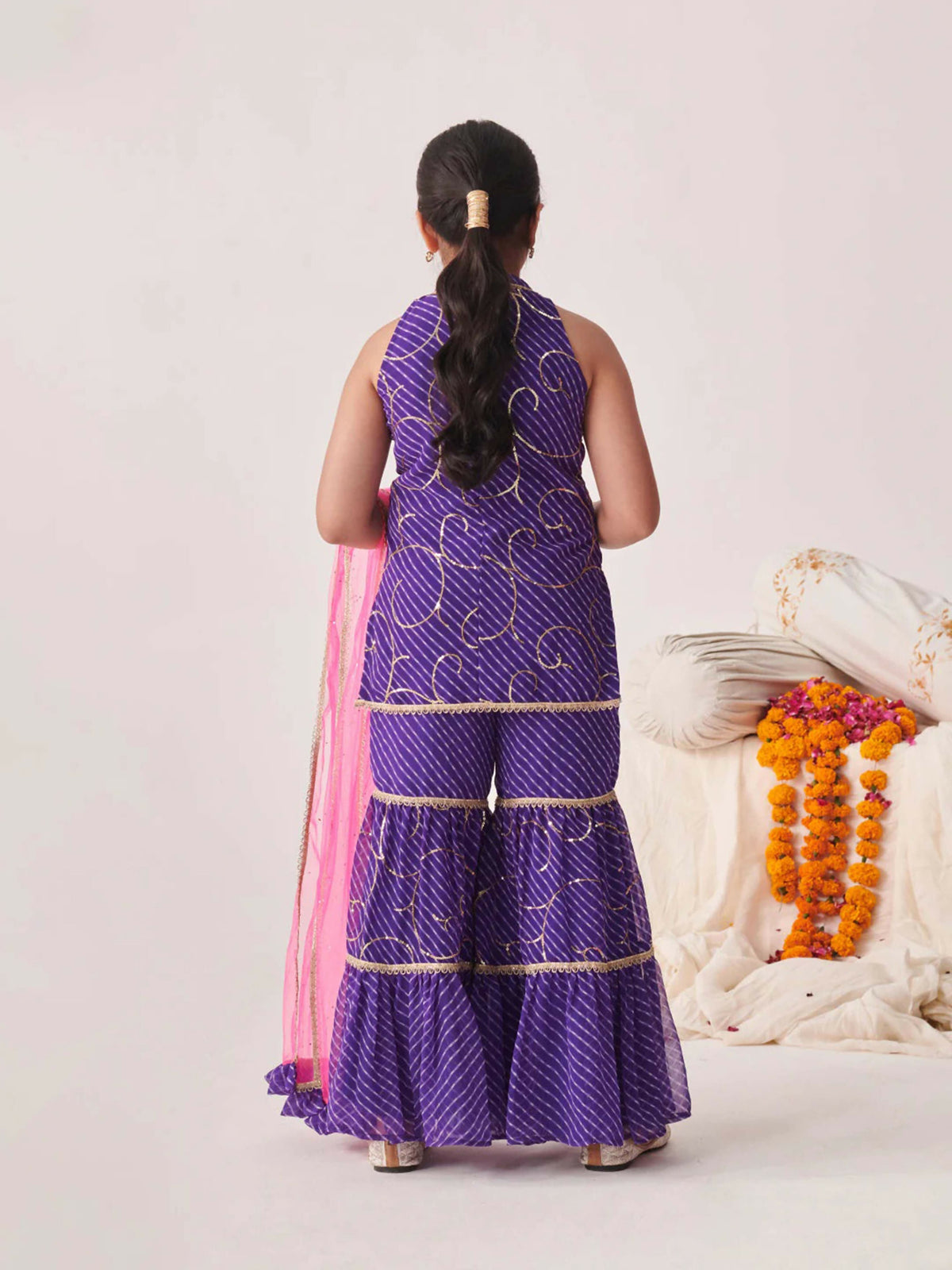 Joban Fashion Girl's Blue Color Sharara Set | Grocsy