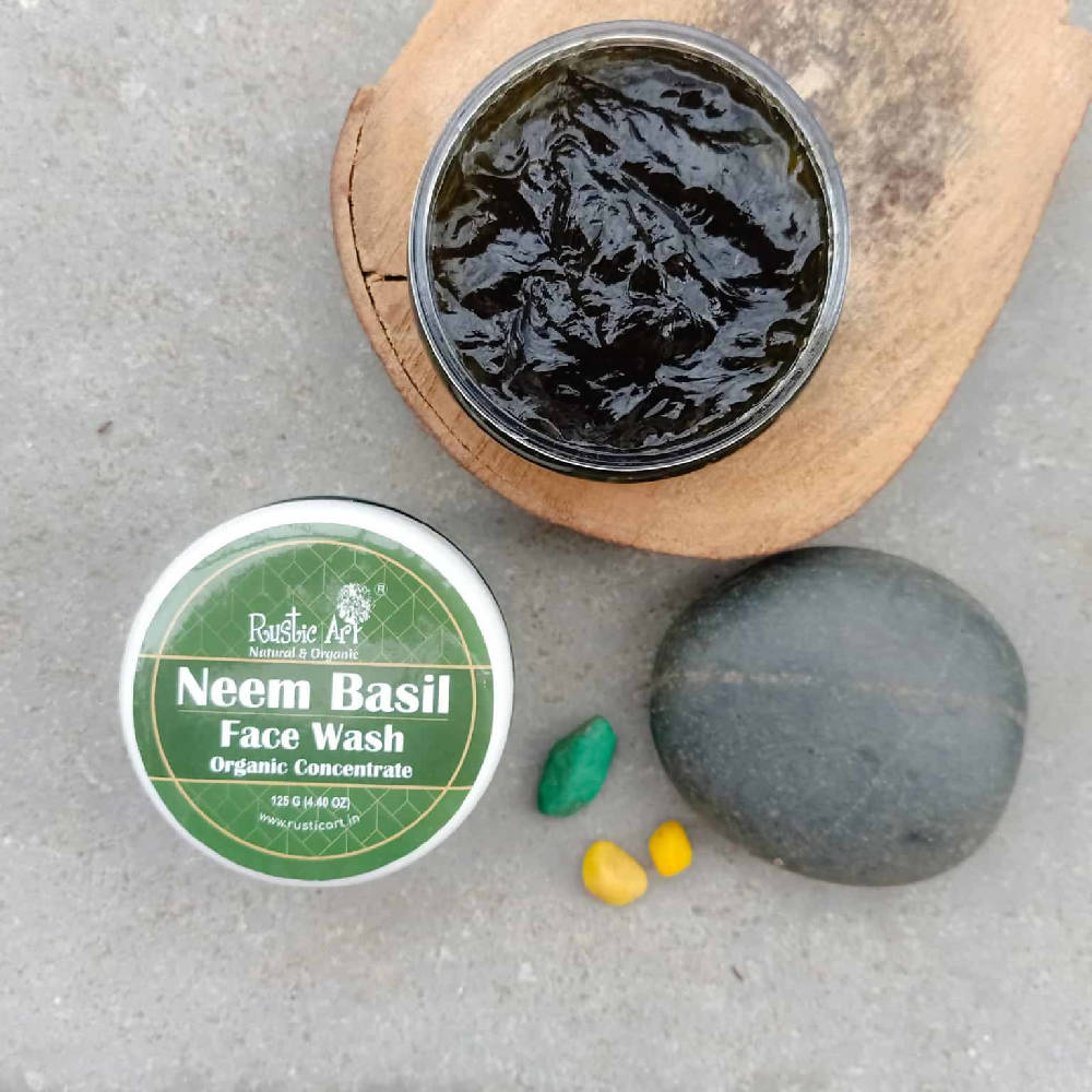 Rustic Art Neem Basil Face Wash Organic Concentrate | Grocsy