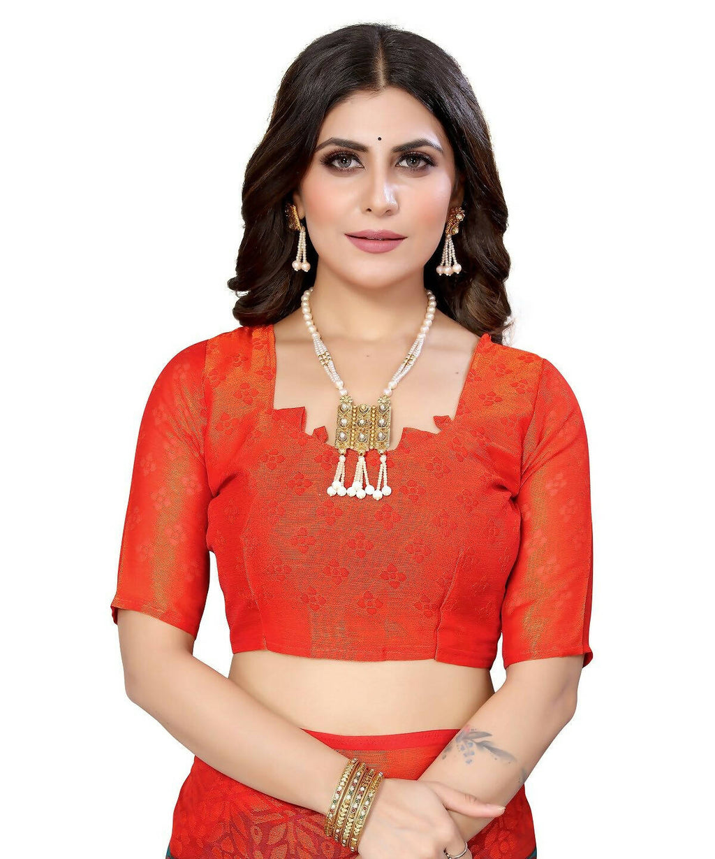 Vamika Rama Green Chiffon Brasso Bollywood Style Woven Saree (DEVINA RAMA) | Grocsy