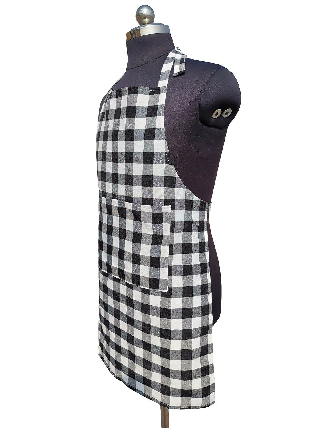 Glun Waterproof Unisex Kitchen Checkered Design Apron-Multicolour (Pack Of 2) | Grocsy