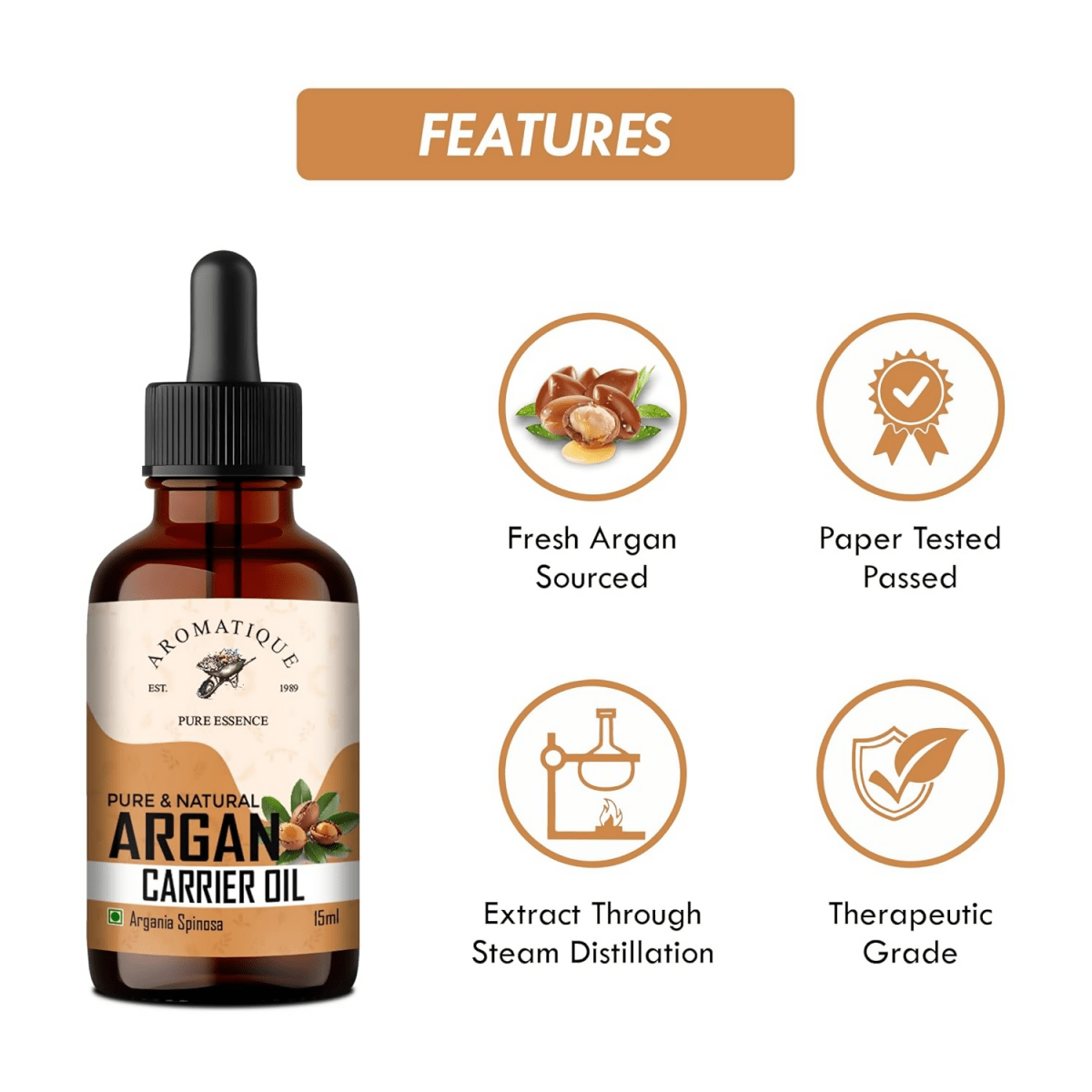 Aromatique Moroccan Argan Oil For Hair Growth & Skin | Grocsy