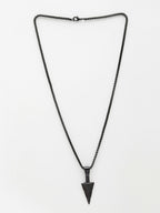 NVR Men's Black Rhodium-Plated Arrow-Shaped Pendant With Chain | Grocsy