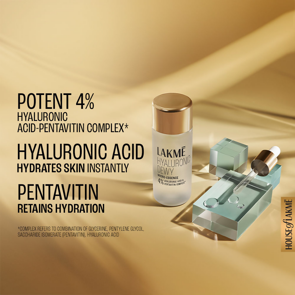 Lakme Hyaluronic Dewy Micro Essence With 4% Hyaluronic Acid | Grocsy