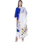 A R Silk White Color Multi rasgulla Silk Dupattas and Chunnis | Grocsy