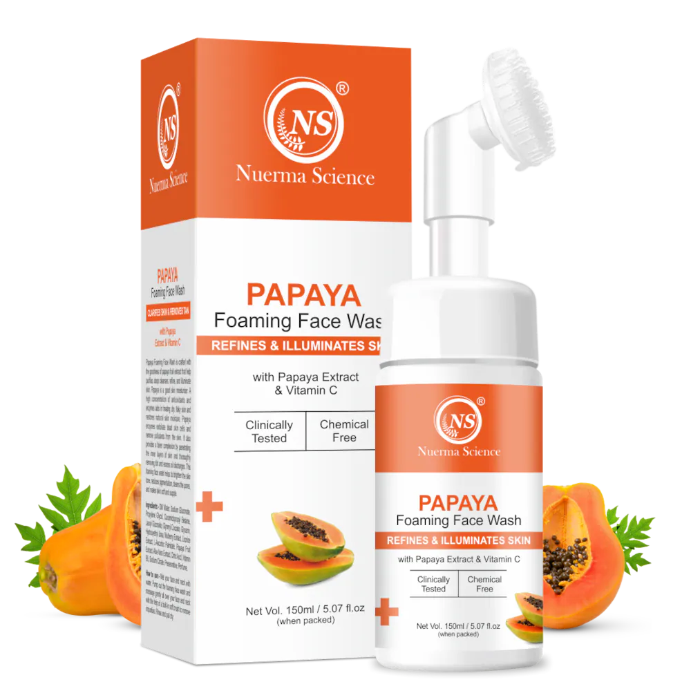 Nuerma Science Papaya Foaming Face Wash | Brightens Skin Tone & Clears Blemishes | Grocsy