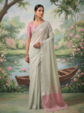 Shree Shyam Fashion Silver Tissue Silk Saree | Grocsy