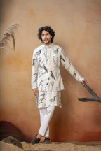 Feathered Nature’S Elegance Nehrujacket Set by Hilo Design | Grocsy
