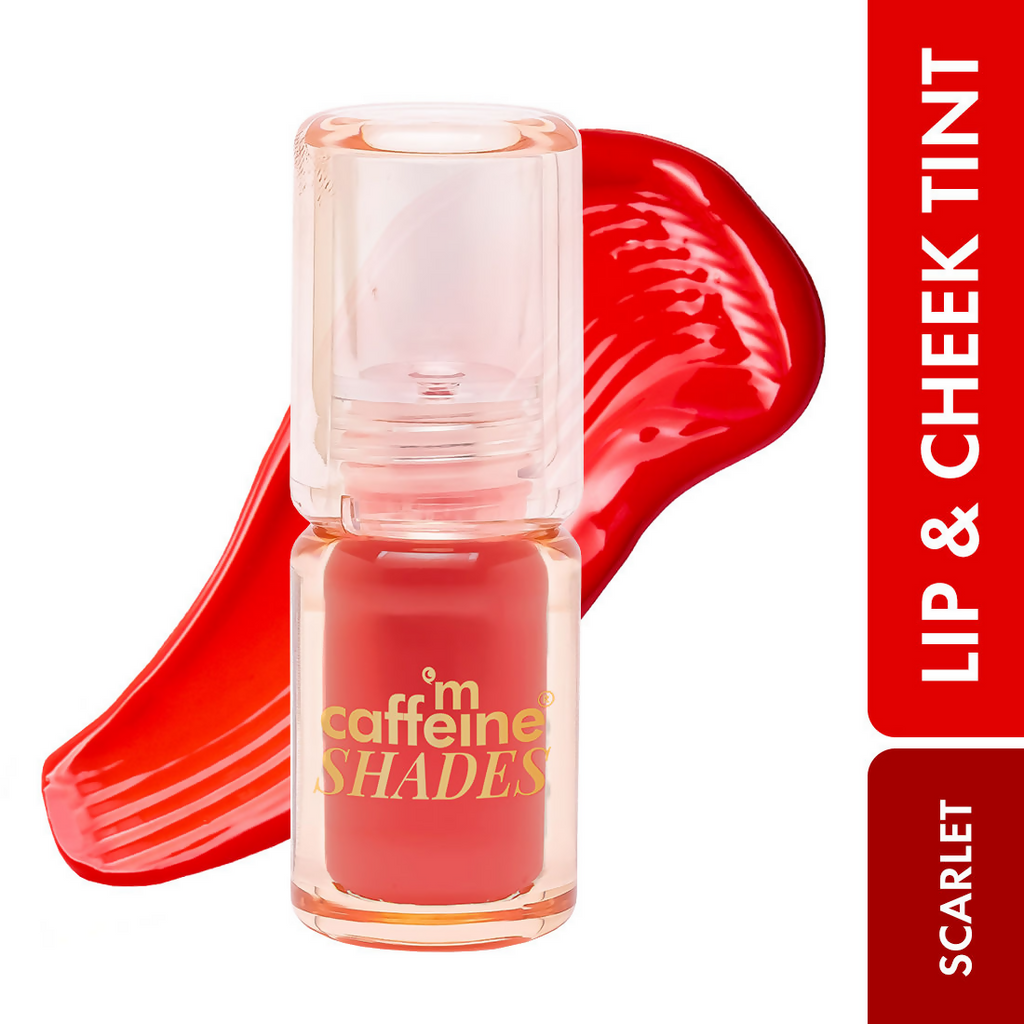 mCaffeine Shades Lip & Cheek Glow Tint Longlasting, Blendable Dewy Finish - Scarlet | Grocsy