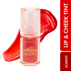 mCaffeine Shades Lip & Cheek Glow Tint Longlasting, Blendable Dewy Finish - Scarlet | Grocsy