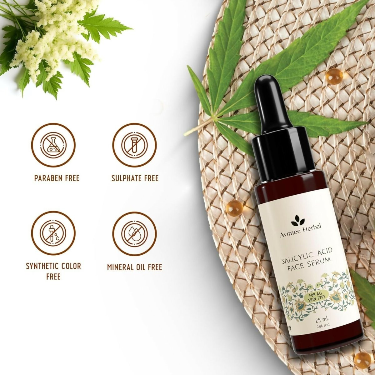 Avimee Herbal Salicylic Acid Face Serum For Acne, Blackheads & Open Pores | Grocsy