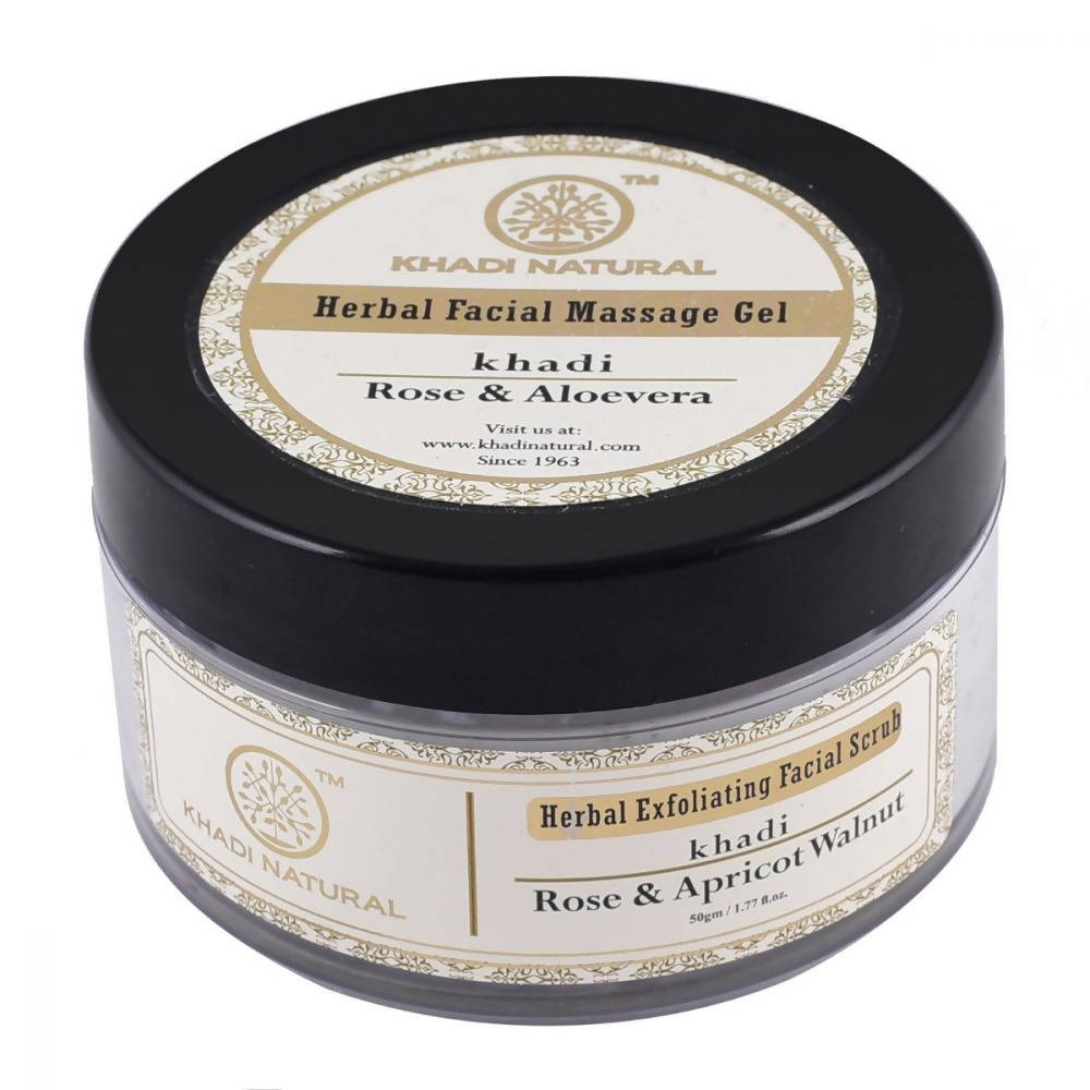 Khadi Natural Rose & Apricot Walnut Herbal Exfoliating Facial Scrub | Grocsy